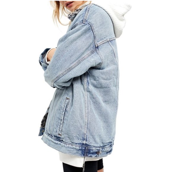 Free People Wild Ones Sherpa Trucker Jacket. - Picture 4 of 5